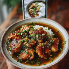 Caramelised Soy Chicken with Garlic Ginger Broth