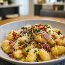 Gnocchi Carbonara with Bacon & Parmesan