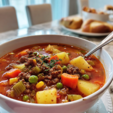 Hearty Ground Beef Vegetable Soup