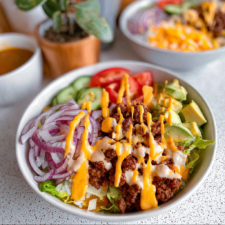 High-Protein Cheeseburger Bowls