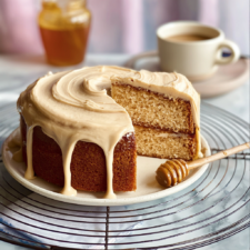 Vanilla Honey Cake with Coffee Cream Cheese Frosting